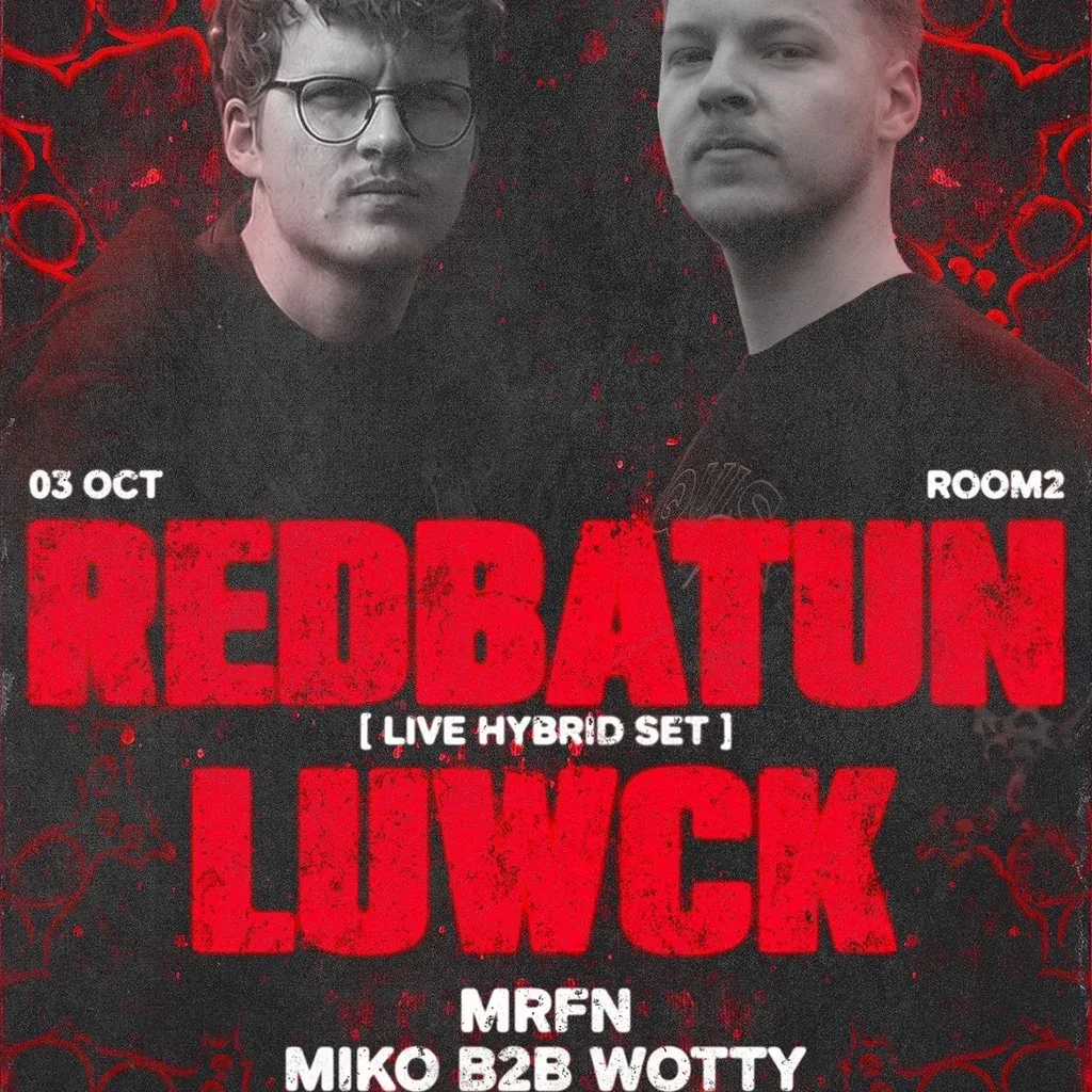 Flyer for Unbound x Obscura presents: Redbatun & Luwck