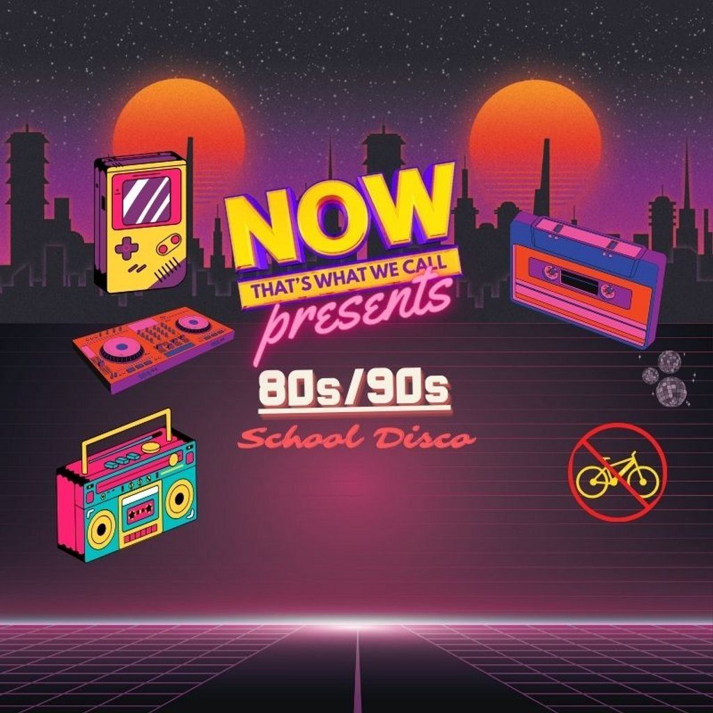 Flyer for 80/90s School Disco at The Dean Park Hotel