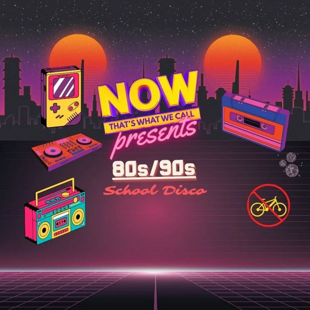 Flyer for 80/90s School Disco at The Dean Park Hotel