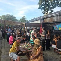 Flyer for Old Skool Garden 'Block' party, BBQ & late with Shabba DJ's ++