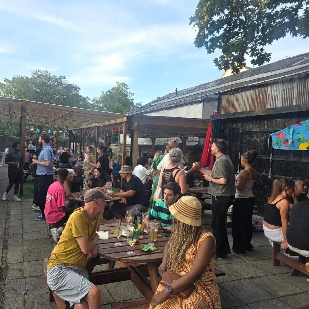 Flyer for Old Skool Garden 'Block' party, BBQ & late with Shabba DJ's ++