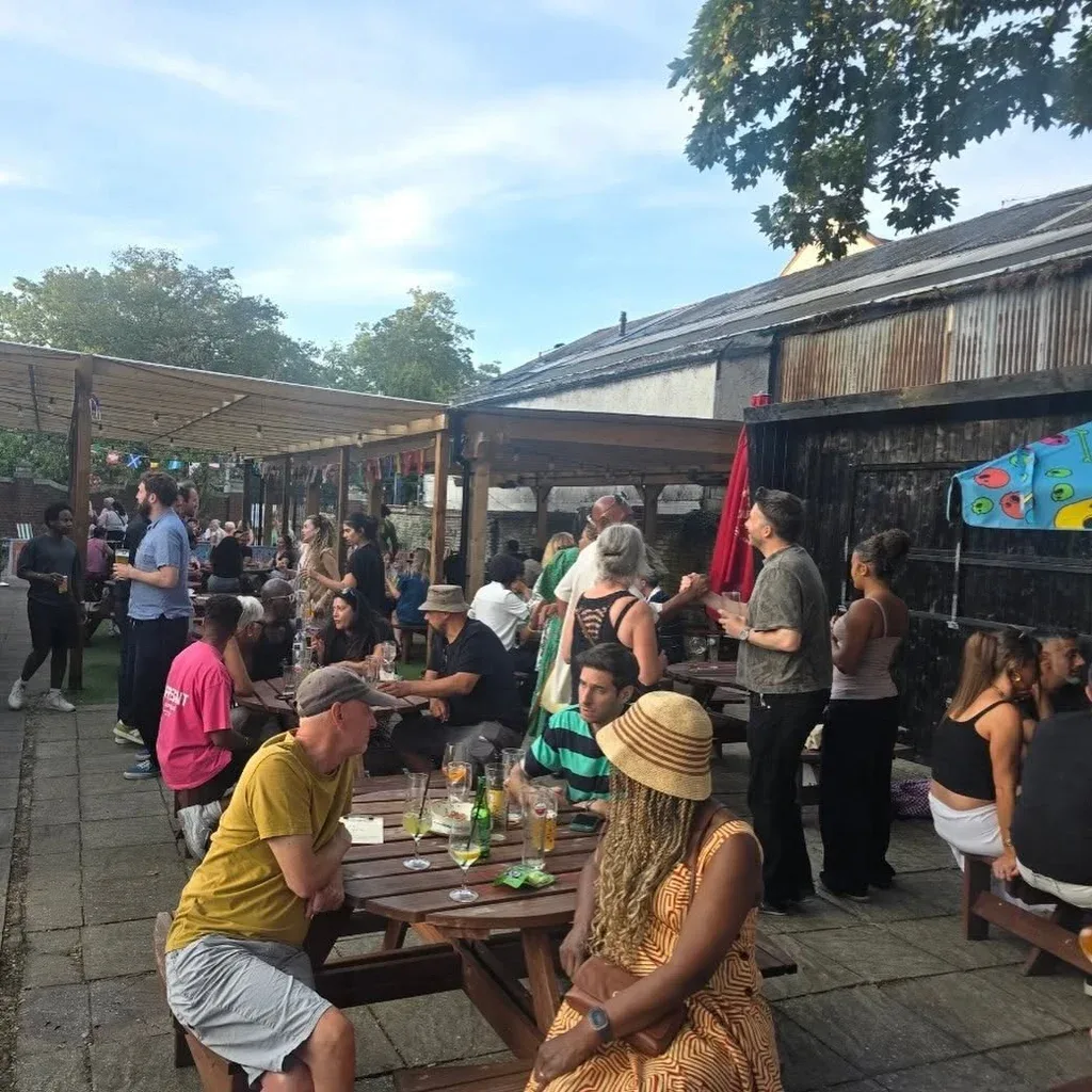 Flyer for Old Skool Garden 'Block' party, BBQ & late with Shabba DJ's ++