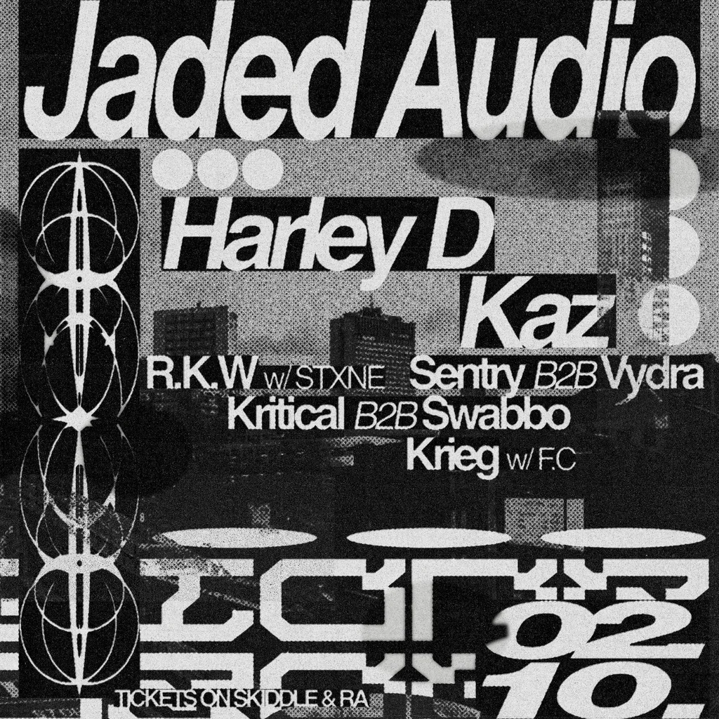 Flyer for Jaded Audio Presents - Harley D & Kaz @ Honey Street Studio