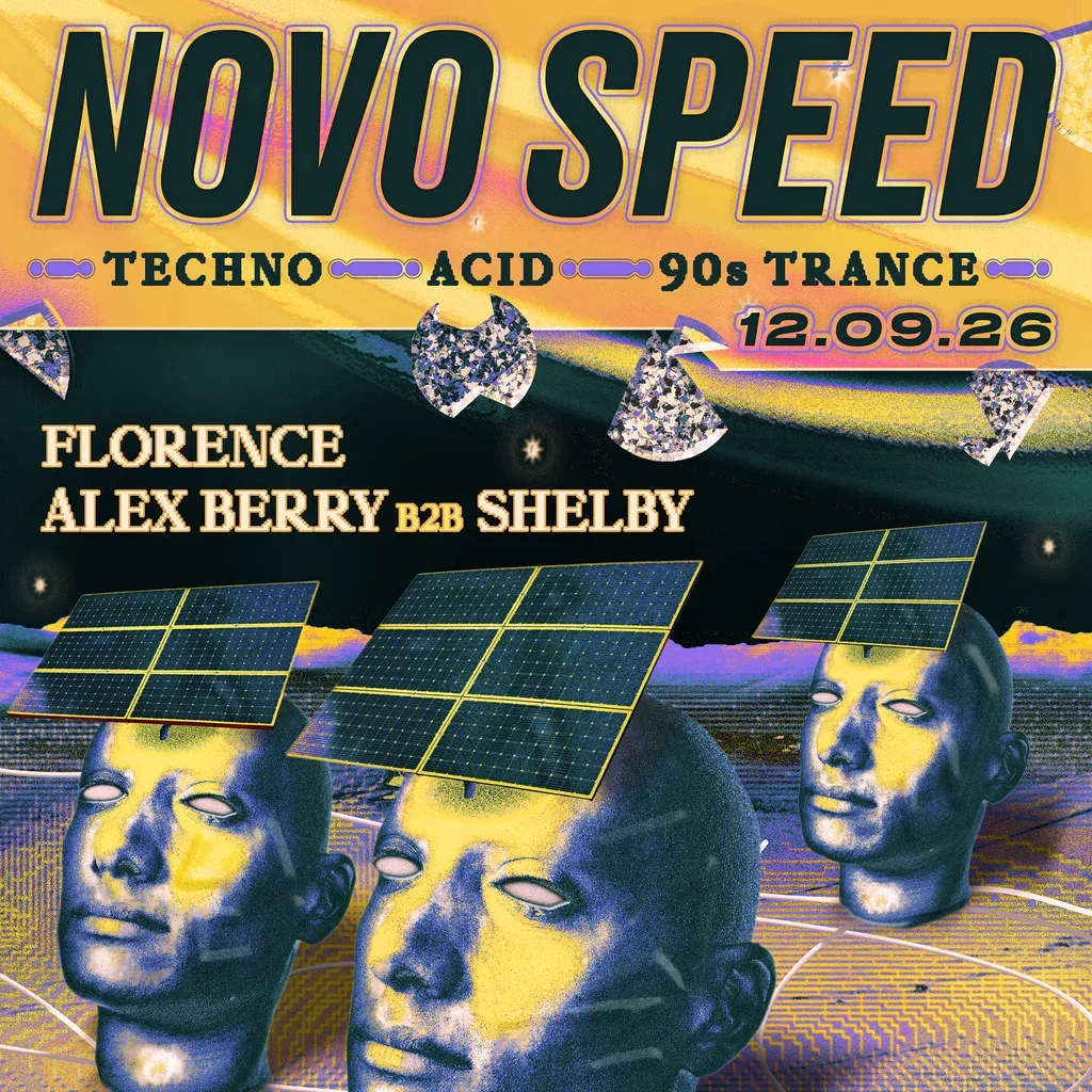 Flyer for Novo Speed  From Acid to Techno to Trance