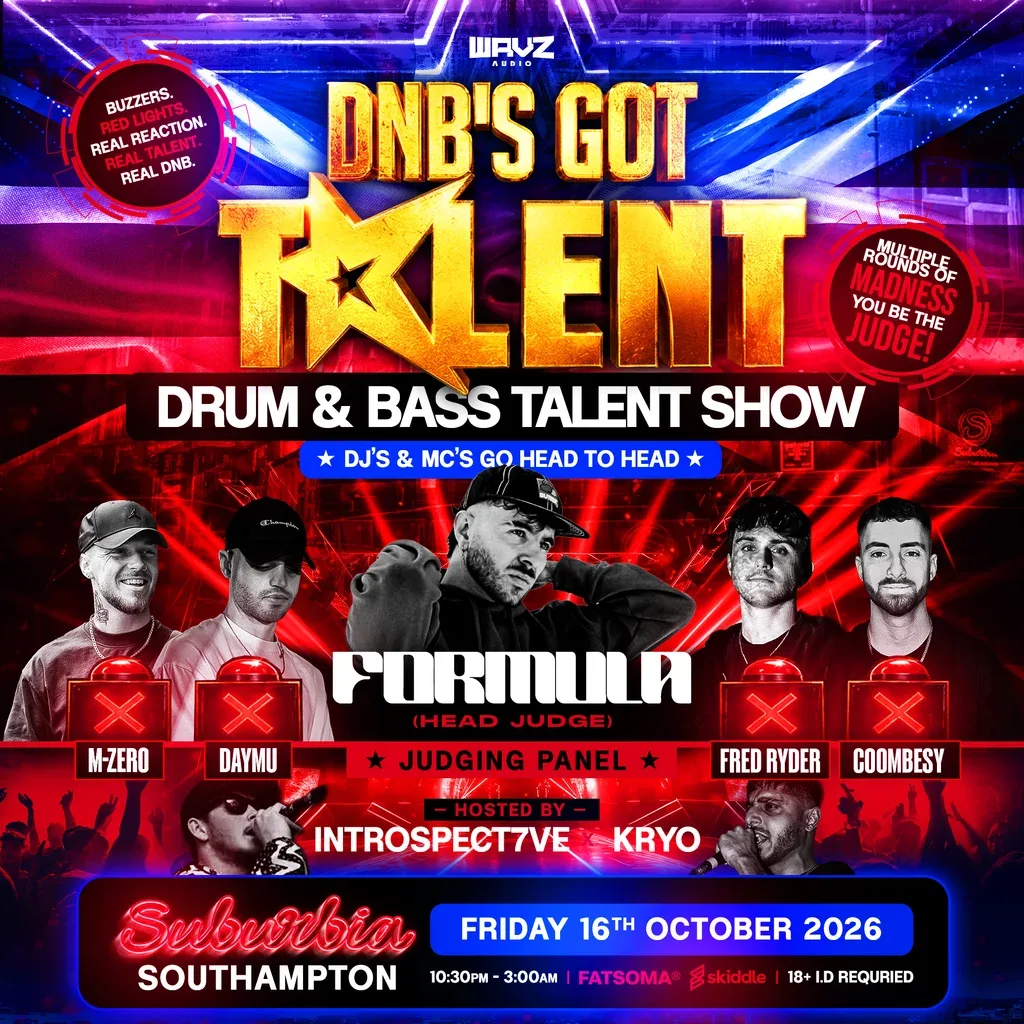 Flyer for DNB's Got Talent | WAVZ Audio