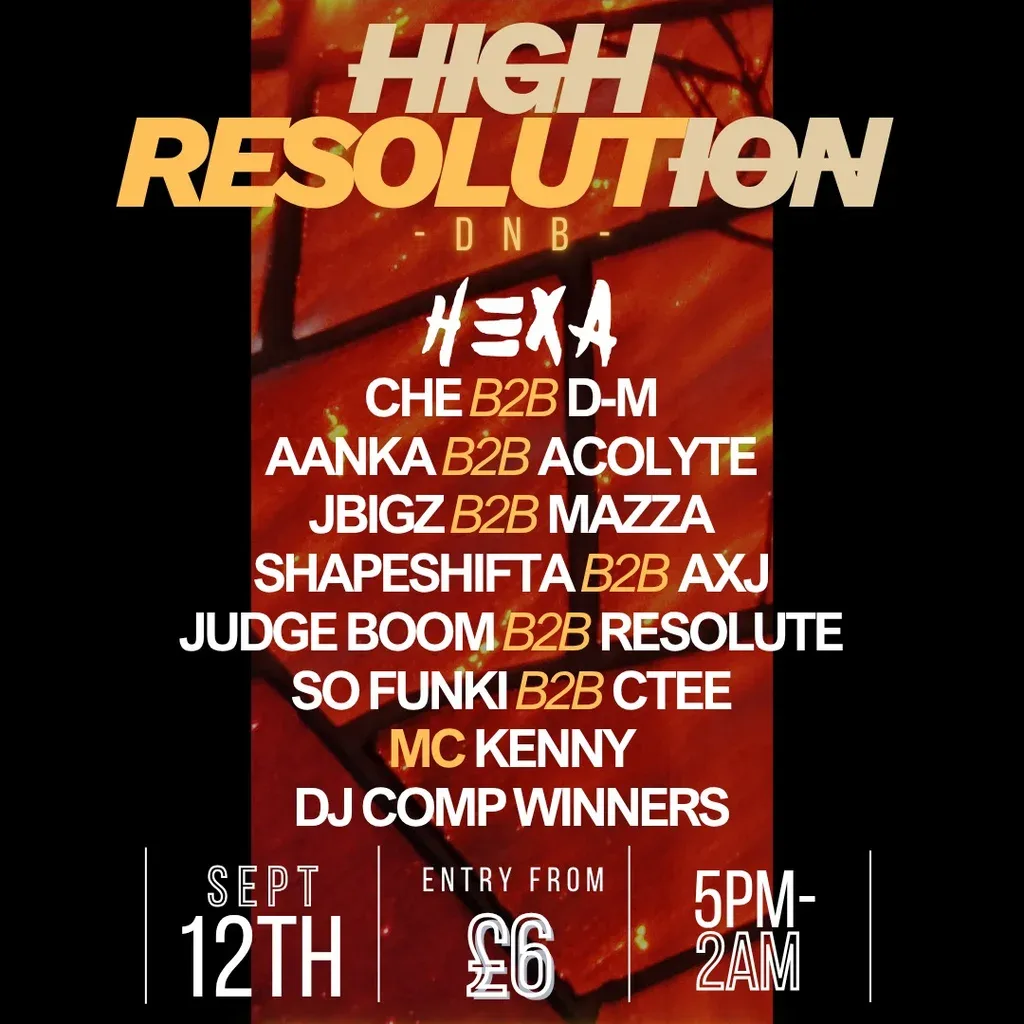 Flyer for Abstract Audio Uk Presents: High Resolution