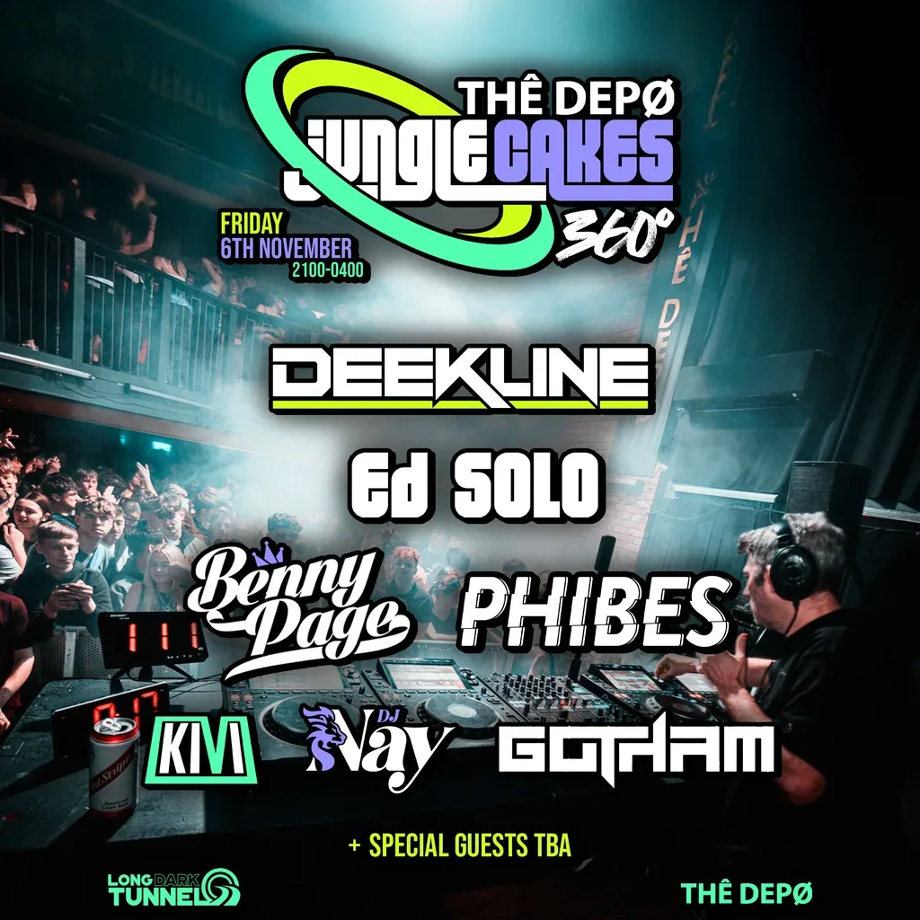 Flyer for Jungle Cakes 360 - The Depo - Plymouth