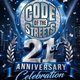 Flyer for Code Of The Streets 21s Anniversary