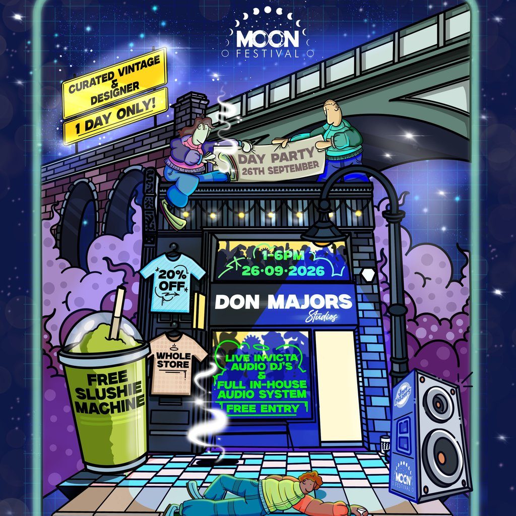 Flyer for Don Majors x Moon Festival: Day Party Pop Up