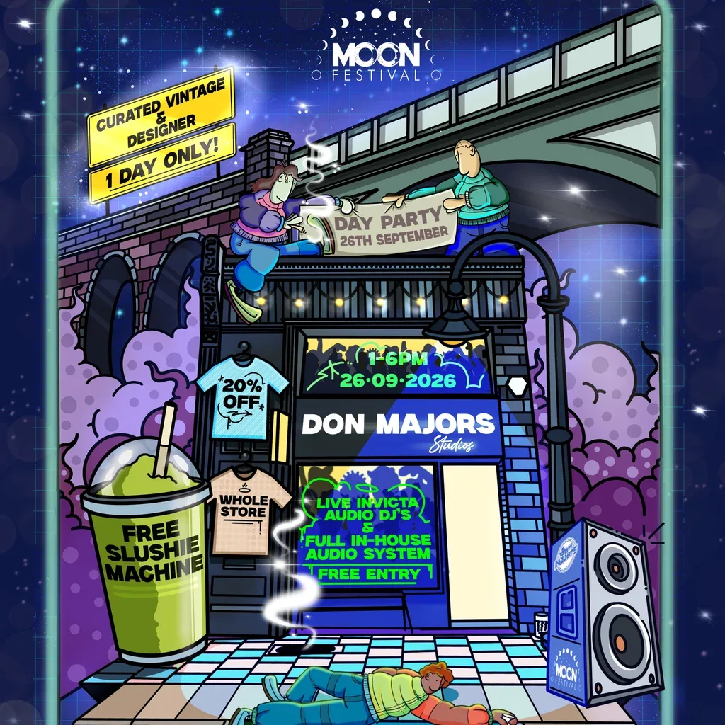 Flyer for Don Majors x Moon Festival: Day Party Pop Up