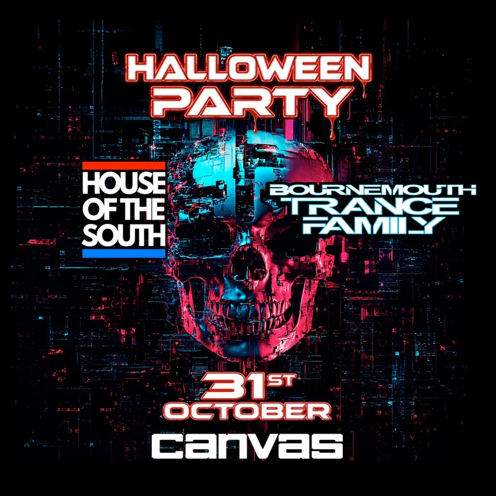 Flyer for House of the south x Bournemouth Trance Family Halloween Party
