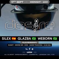 Flyer for DESIRE - Weekly Thursday After Party - SILEX, GLAZBA and WEBORN