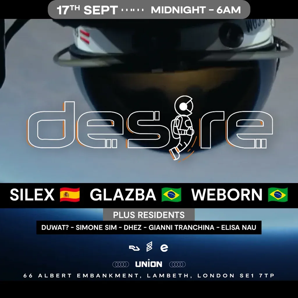 Flyer for DESIRE - Weekly Thursday After Party - SILEX, GLAZBA and WEBORN