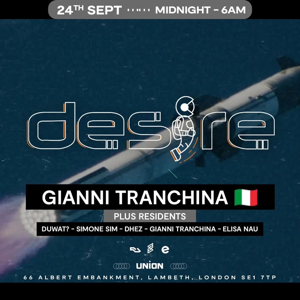 Flyer for DESIRE - Weekly Thursday After Party - GIANNI TRANCHINA