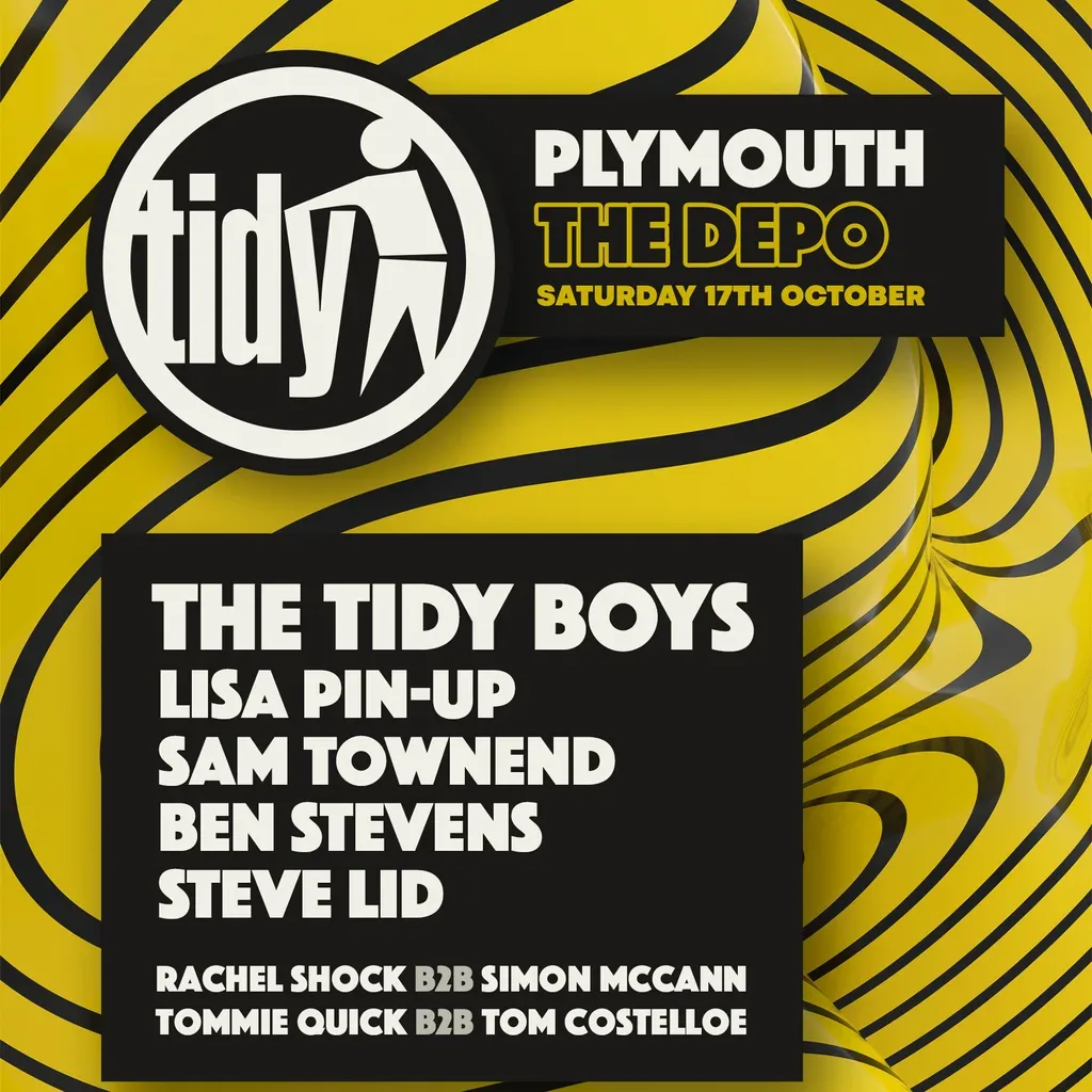 Flyer for Tidy Boys Plymouth: The Tidy Boys, Lisa Pin-Up & More