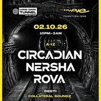 Flyer for Long Dark Tunnel | CIRCADIAN, NERSHA, ROVA | 02.10.26 | Exeter