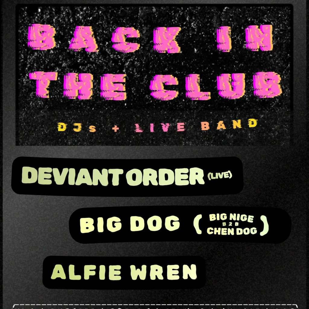 Flyer for Back In The Club
