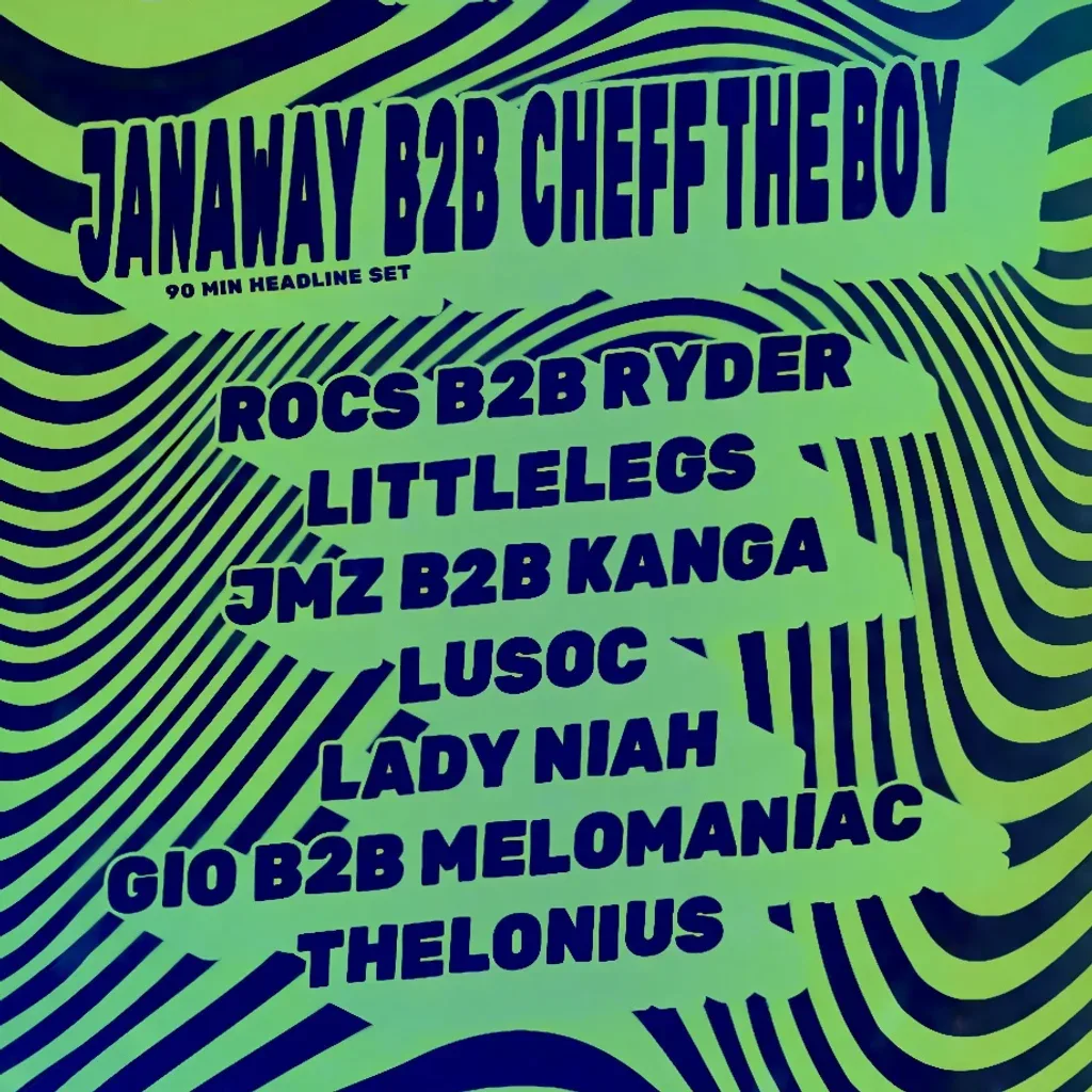 Flyer for HIPPOS x TRNSLUCNT: JANAWAY B2B CHEFF THE BOY