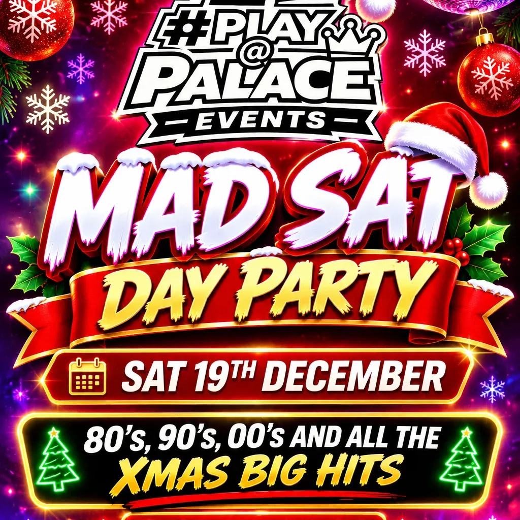 Flyer for Mad Sat Day Party