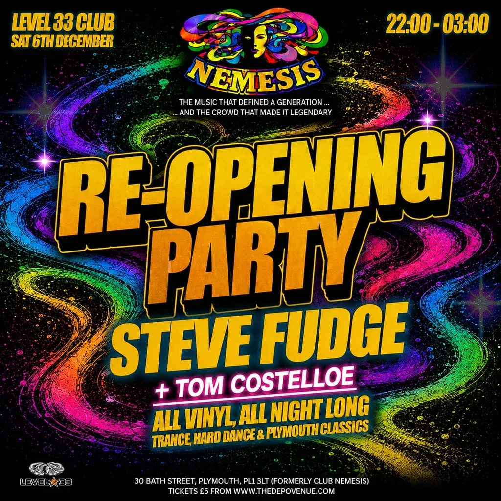 Flyer for Nemesis: Steve Fudge + Tom Costelloe All Night Long