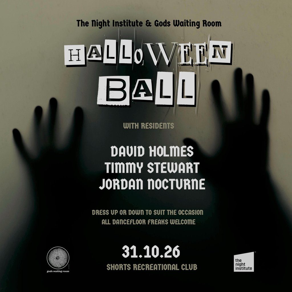 Flyer for The Night Institute x Gods Waiting Room: Halloween Ball