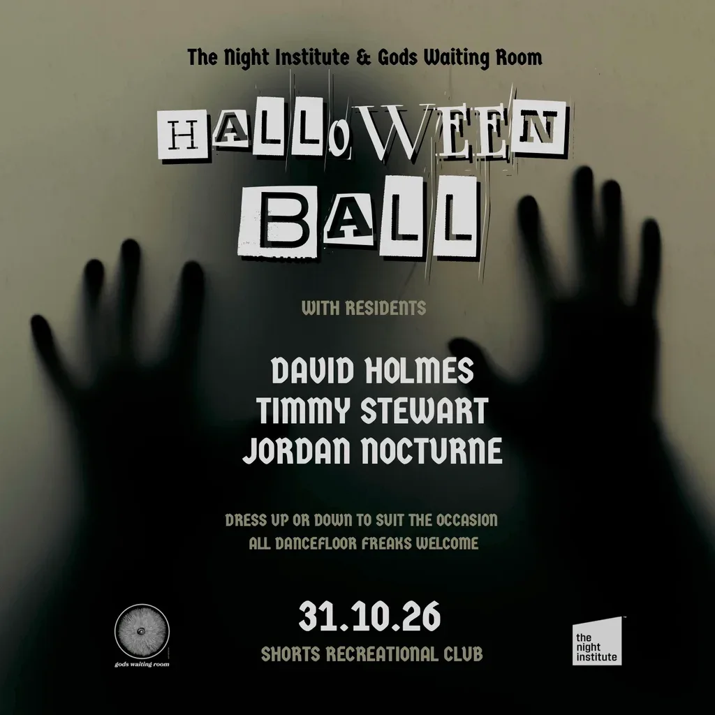 Flyer for The Night Institute x Gods Waiting Room: Halloween Ball