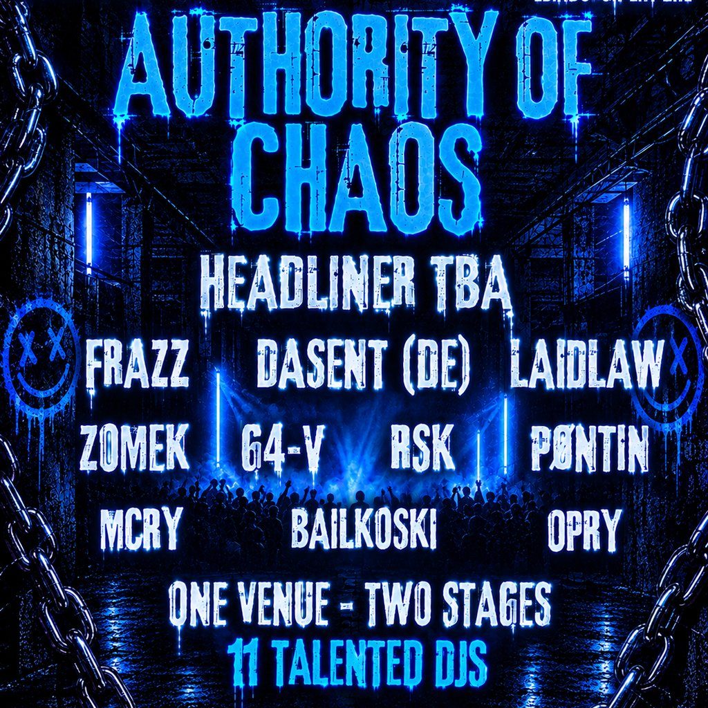 Flyer for BRA Events Presents: Authority of Chaos