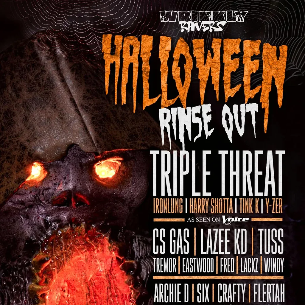 Flyer for Triple threat Halloween special 30th October princes park