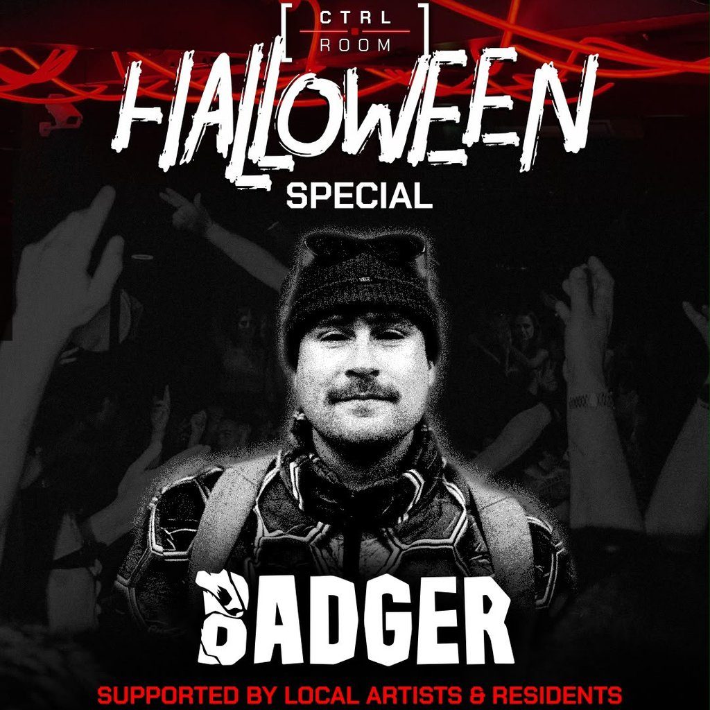 Flyer for Halloween Special Ft Badger +Local Support