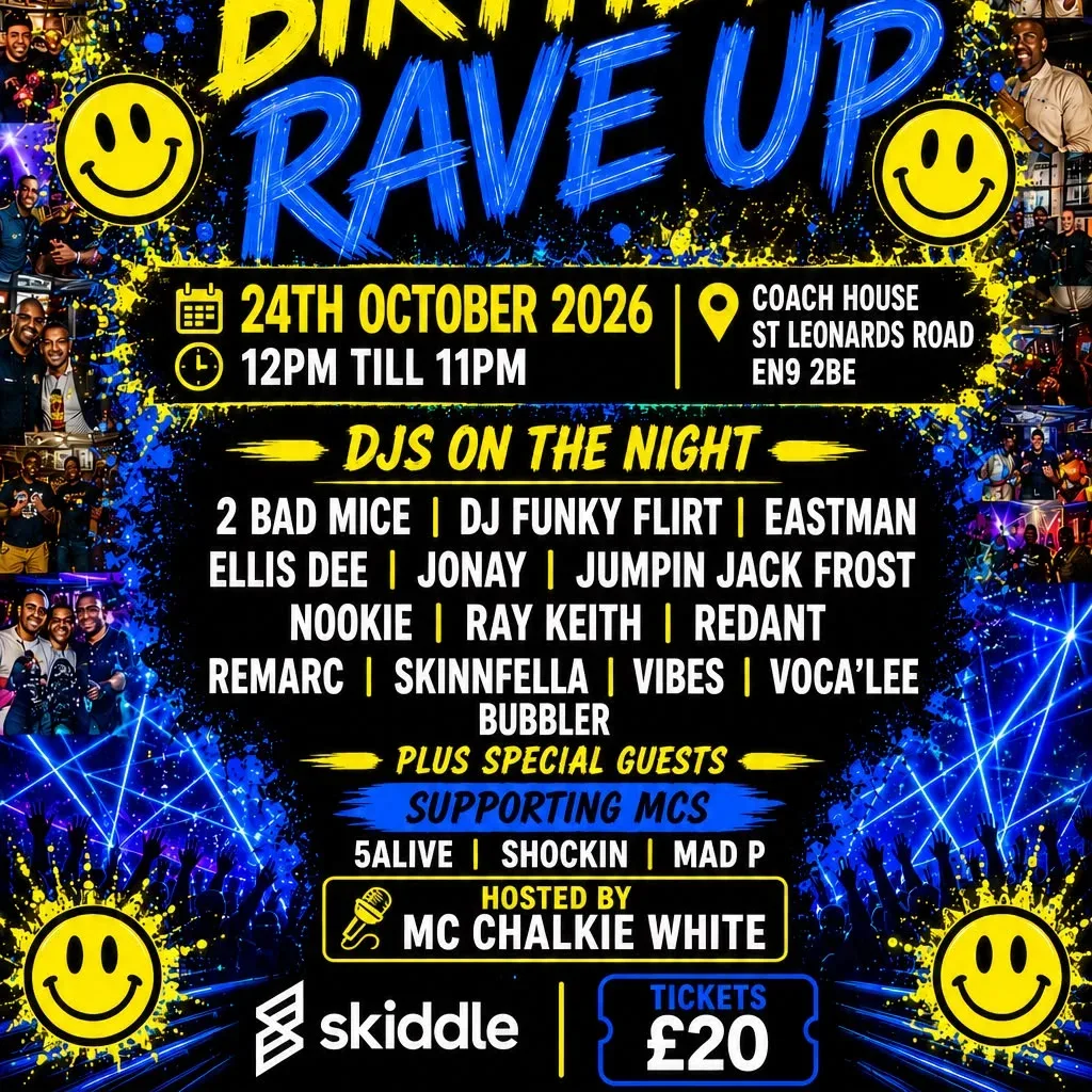 Flyer for Danny Lines Birthday Rave