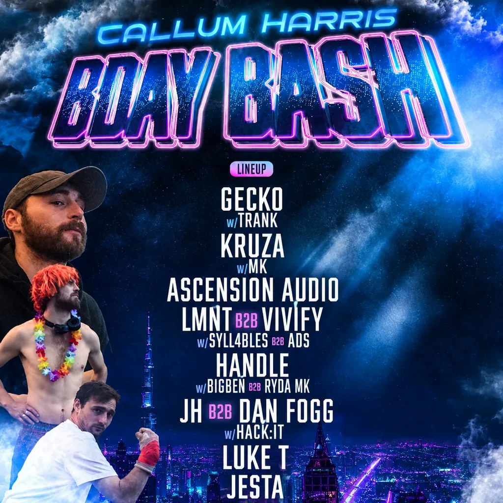Flyer for Callum Harris Birthday bash (memorial event)