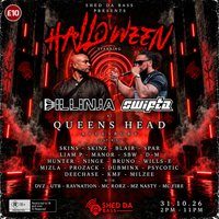 Flyer for Shed Da Bass Halloween Outdoor Special