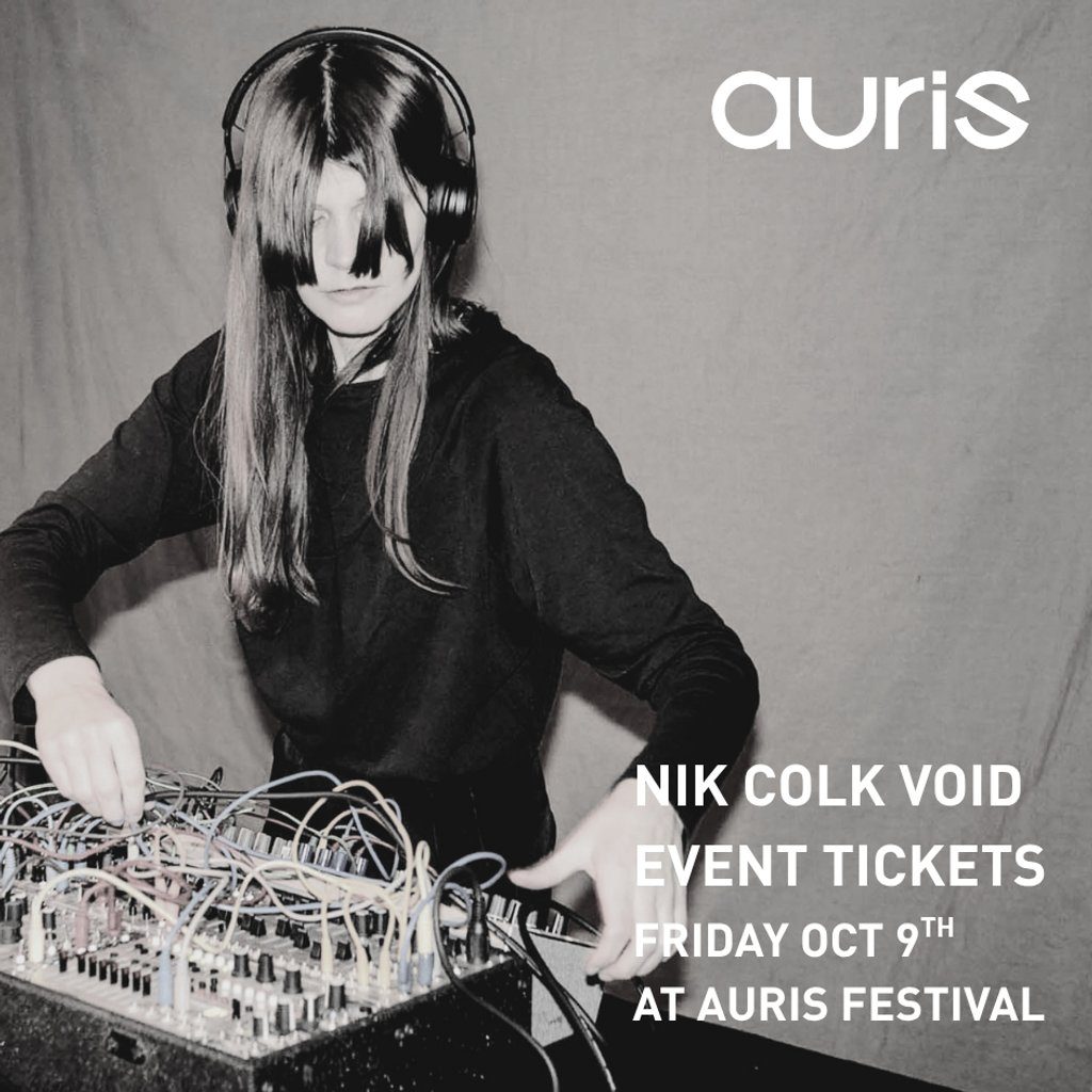 Flyer for Nik Colk Void at Auris Festival