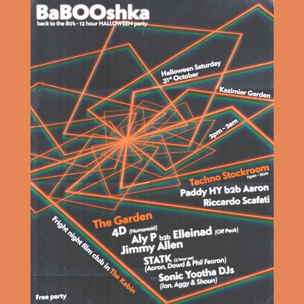 Flyer for BaBOOshka - Kazimier Garden 12 Hour Halloween Party