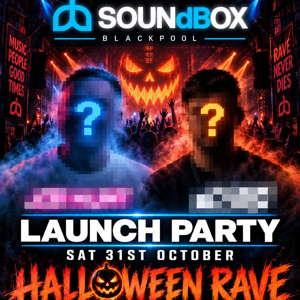 Flyer for Soundbox Launch Party