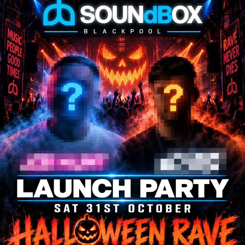 Flyer for Soundbox Launch Party
