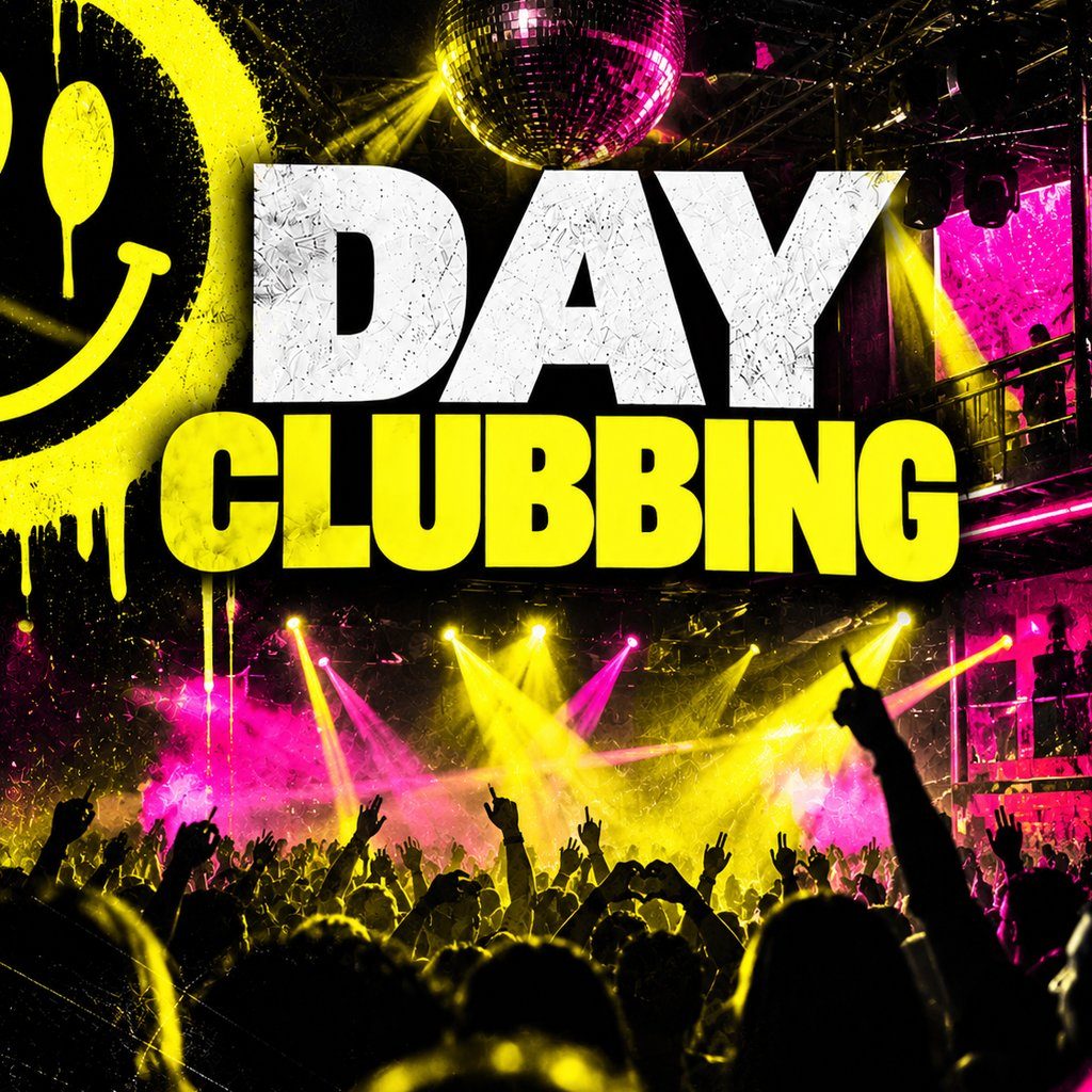 Flyer for Day Clubbing Over 30s The In Between Event