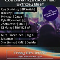 Flyer for Improper records / Cue dis and Kyle Bloomfield bday