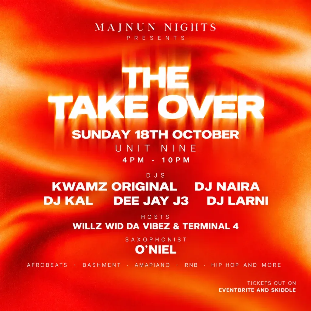 Flyer for Majnun Nights Presents: THE TAKE OVER