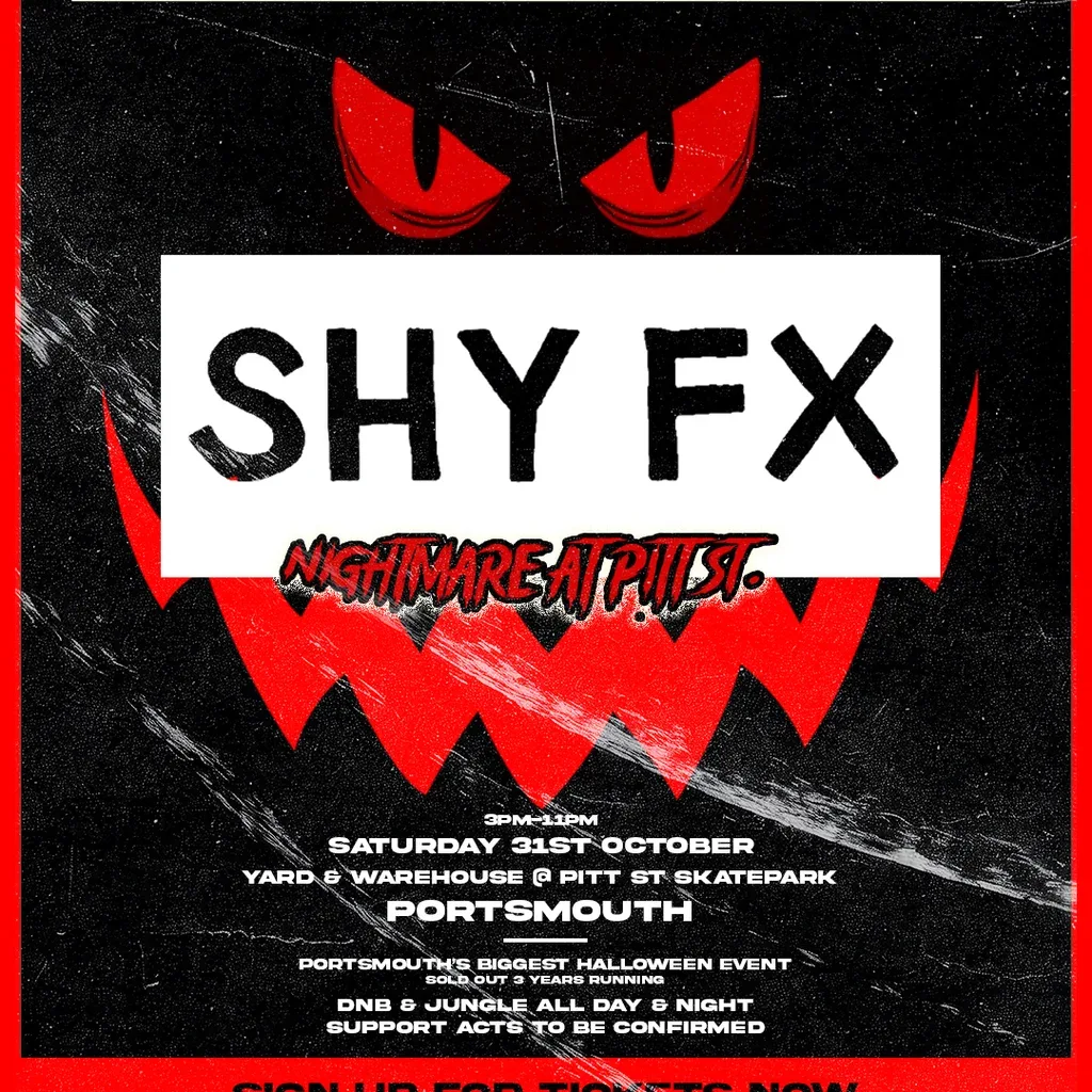 Flyer for SHY FX - Nightmare at Pitt St. Halloween Rave