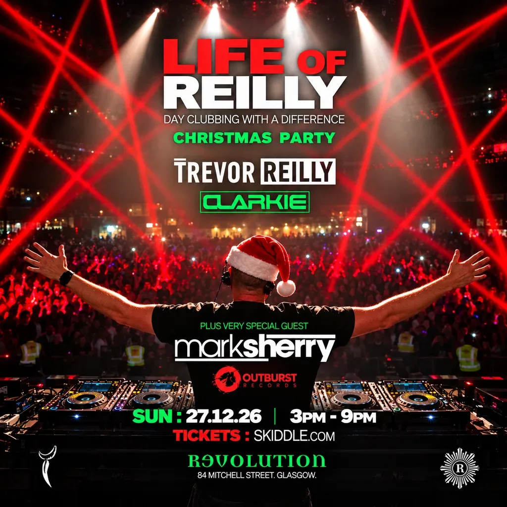 Flyer for LIFE of REILLY - CHRISTMAS PARTY - SUN 27th DEC