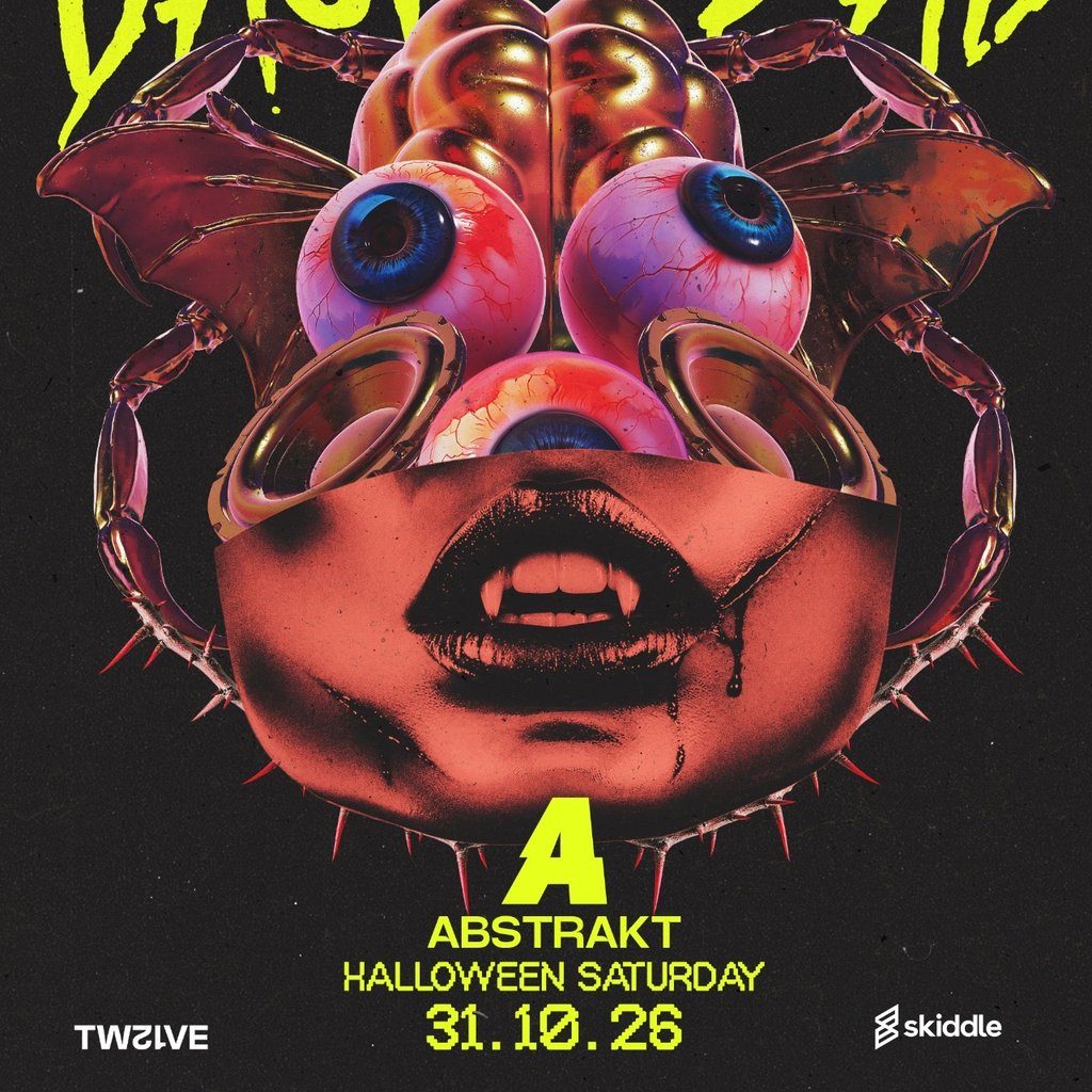 Flyer for Abstrakt 'Back From The Dead' Halloween Showcase