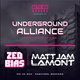 Flyer for GIVE ME GARAGE Presents UNDERGROUND ALLIANCE
