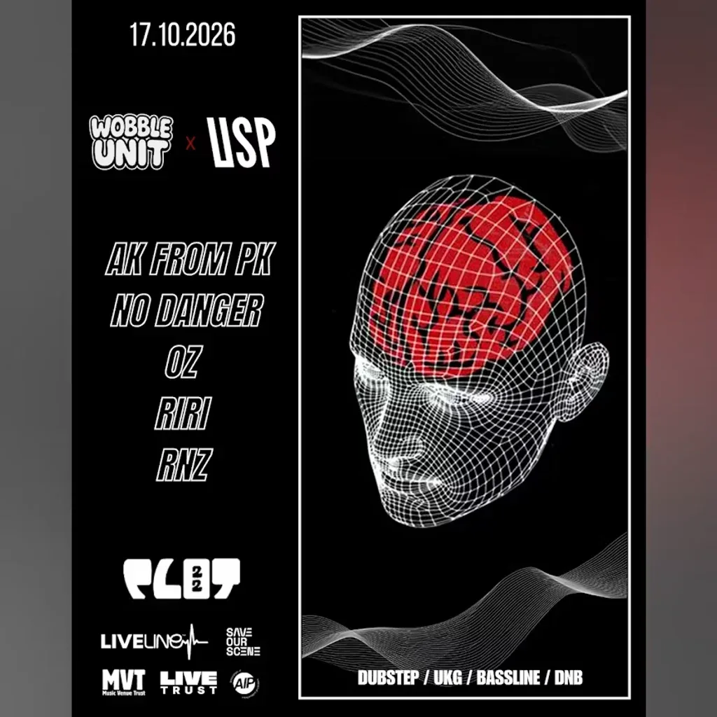 Flyer for Wobble Unit x USP Events