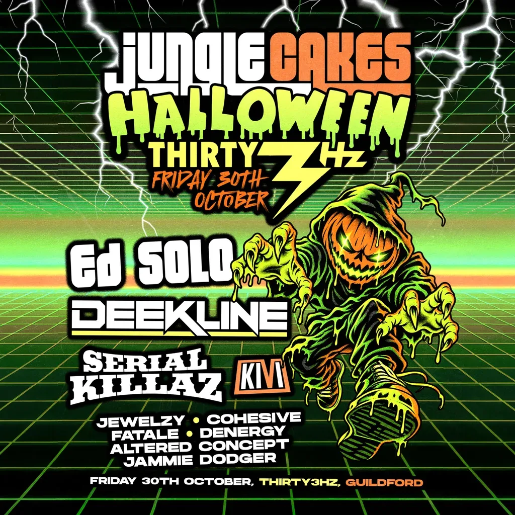 Flyer for Jungle Cakes Haunted House - Thirty3hz - Guildford