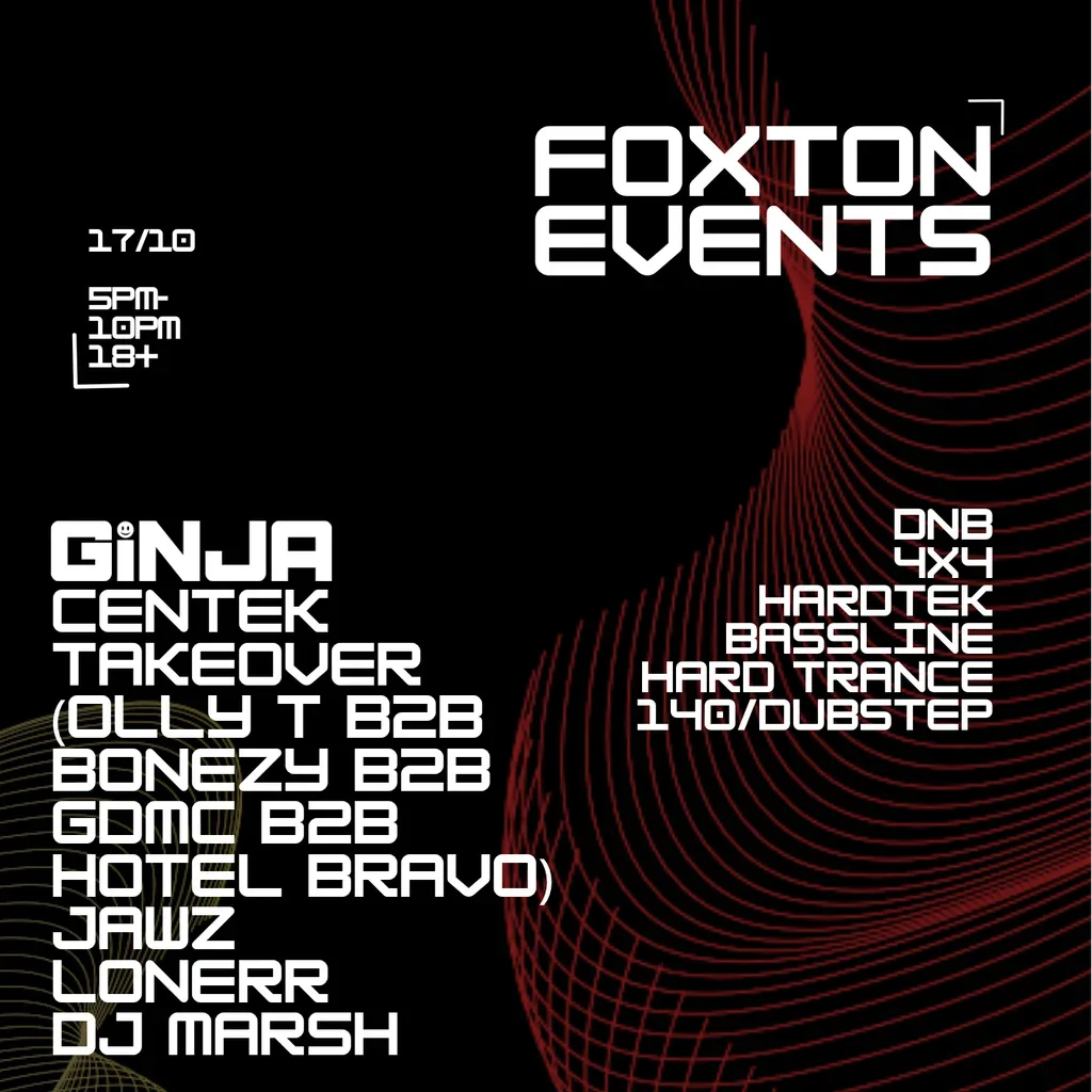 Flyer for Foxton Takeover at Bar Iguana