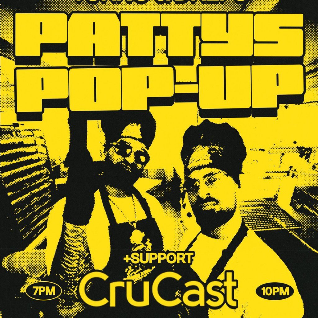Flyer for Turno X Dreps Pattys Pop Up