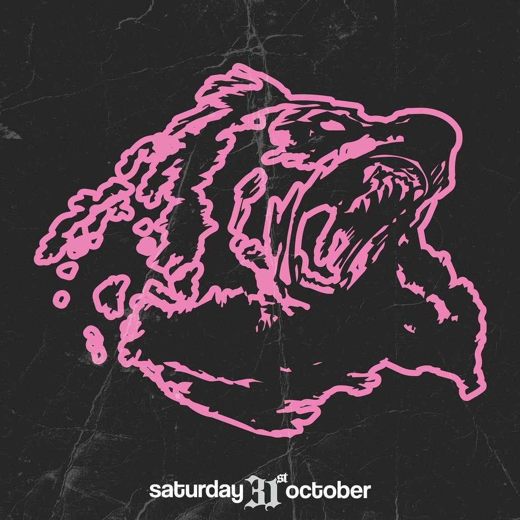 Flyer for SEKTOR X LOHZ DnB Halloween at Bearcave