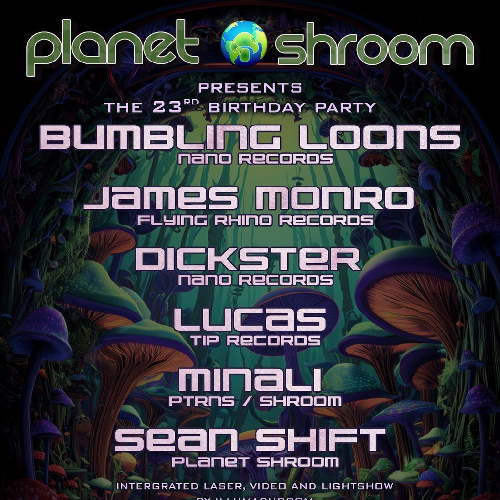 Flyer for Planet Shroom - 23rd Birthday Party