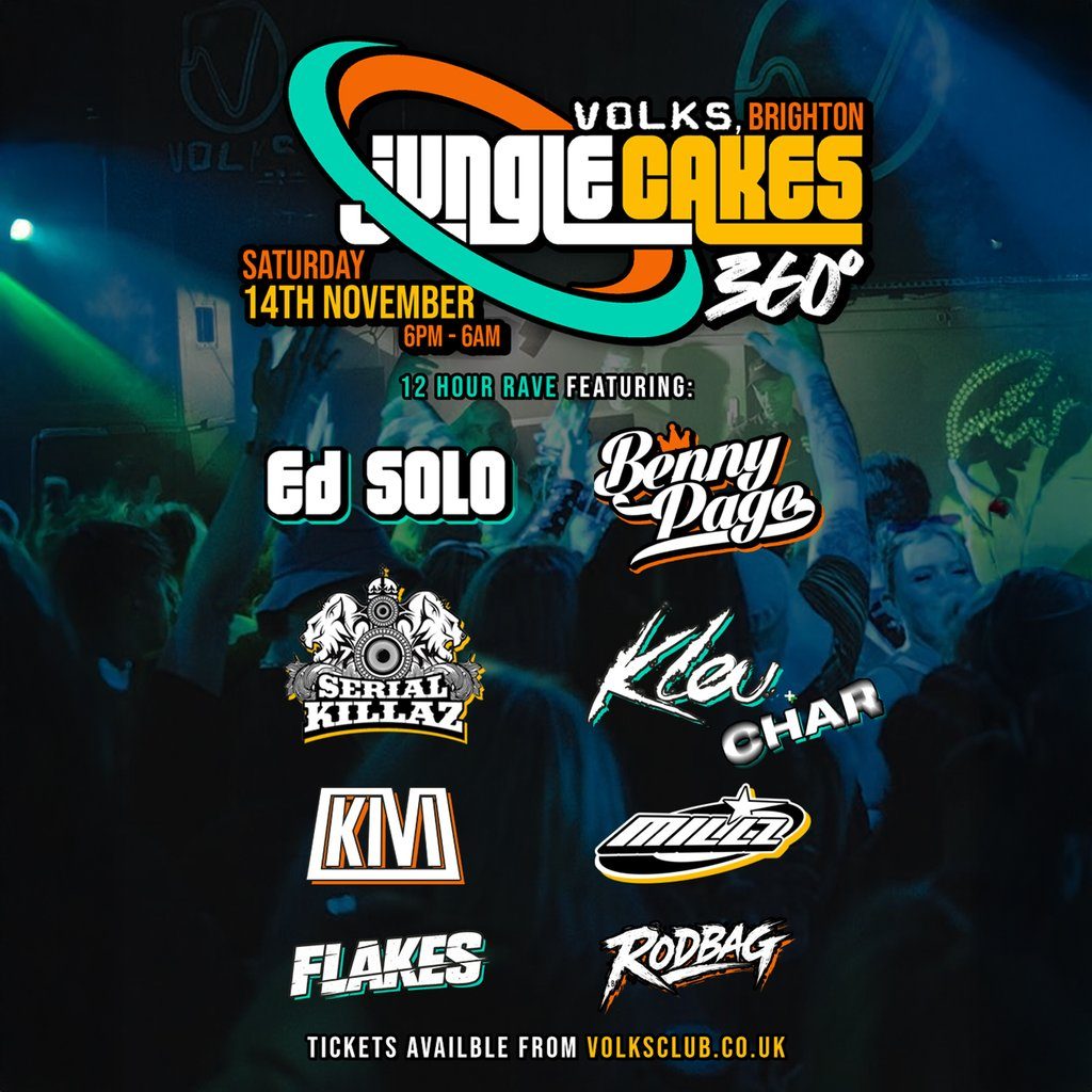 Flyer for Jungle Cakes - 12 hour Rave - 360